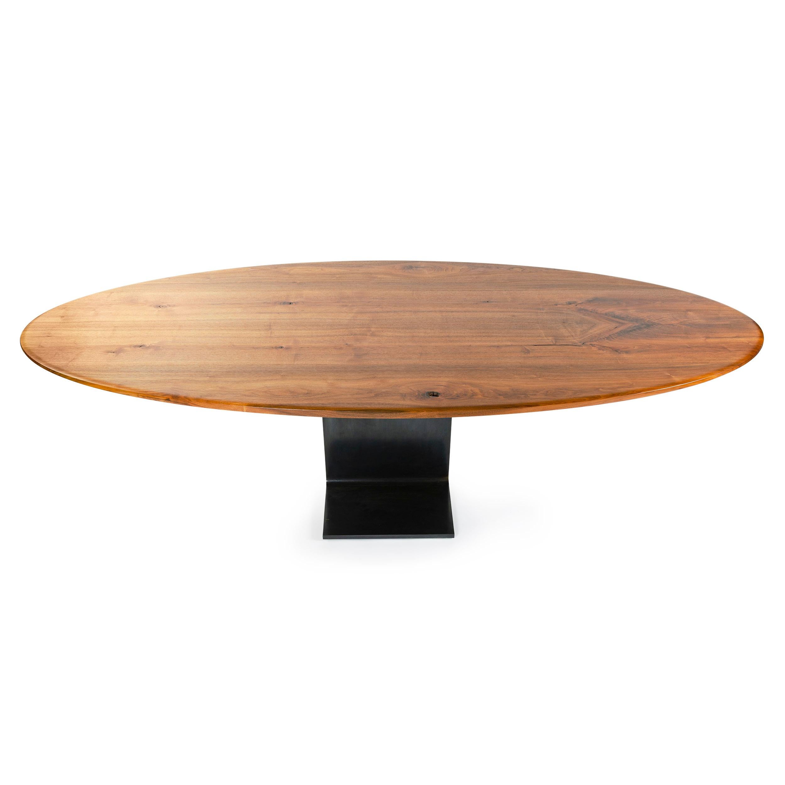 Industrial WYETH Original Super Yacht Table in Walnut and Blackened Steel For Sale