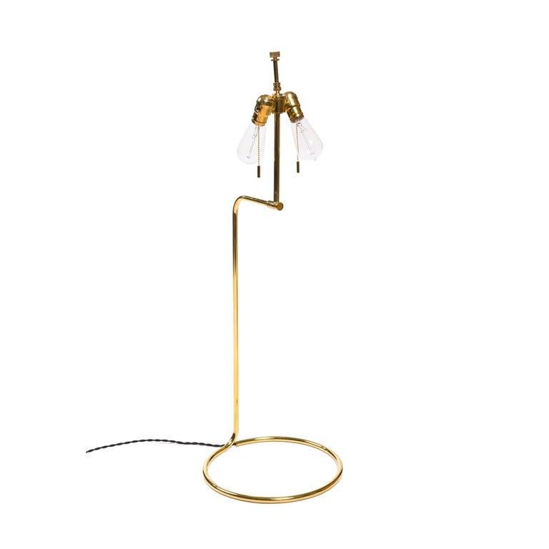 American Wyeth Original Tall Bronze 'Rope' Table Lamp and Shade