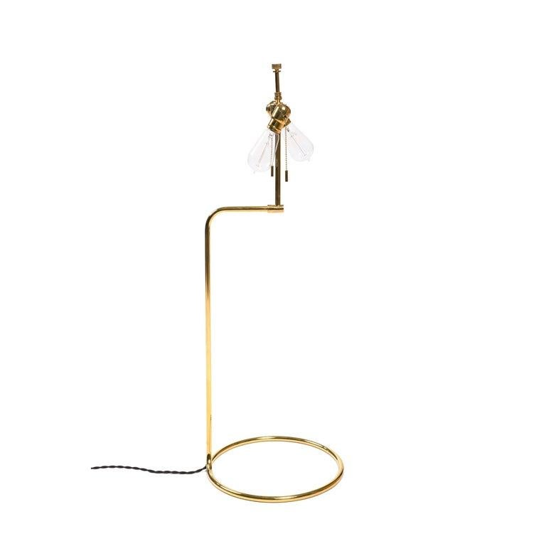Wyeth Original Tall Bronze 'Rope' Table Lamp and Shade In Good Condition In New York, NY