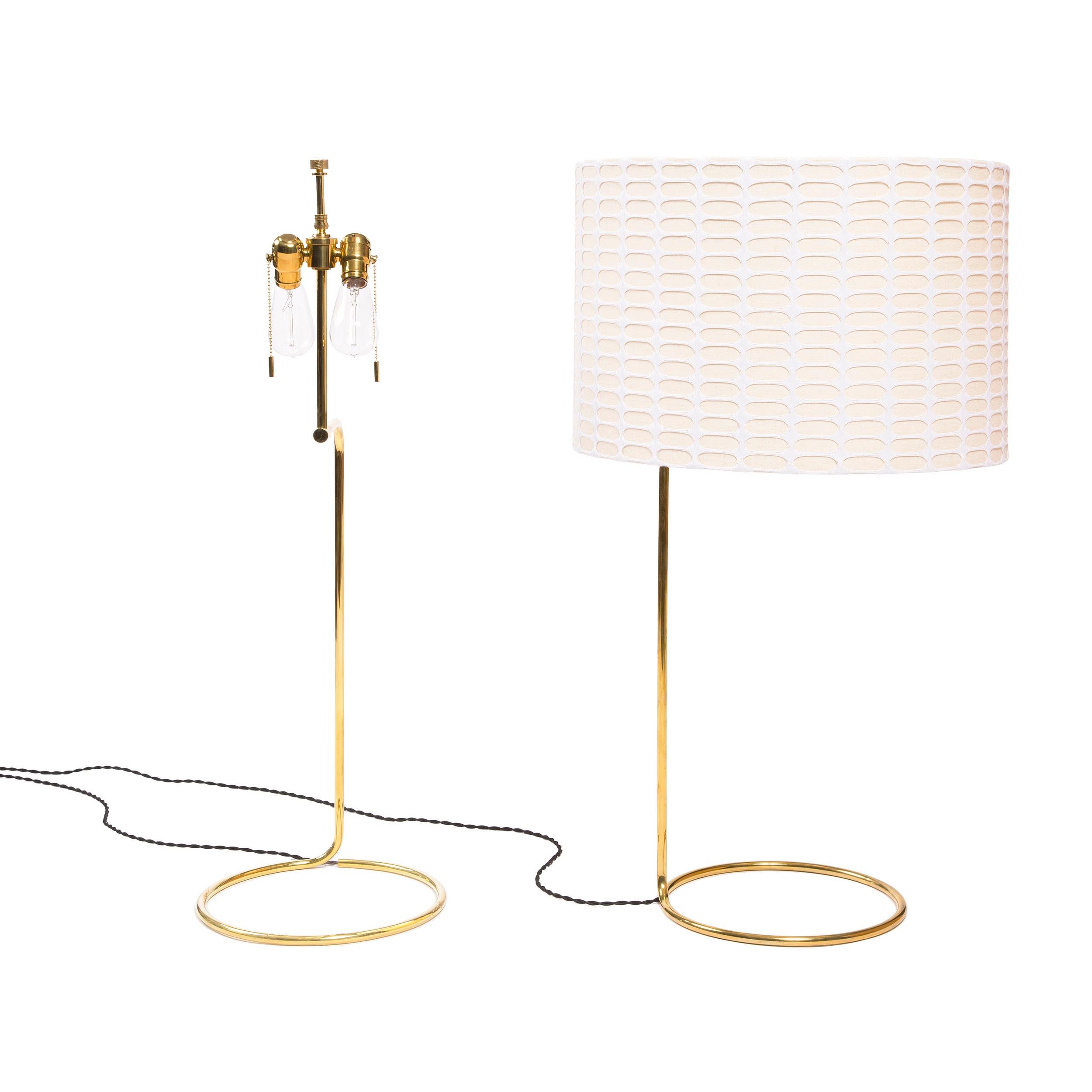 Mid-Century Modern Lampe de table 'Rope' en bronze poli, fabriquée sur commande en vente