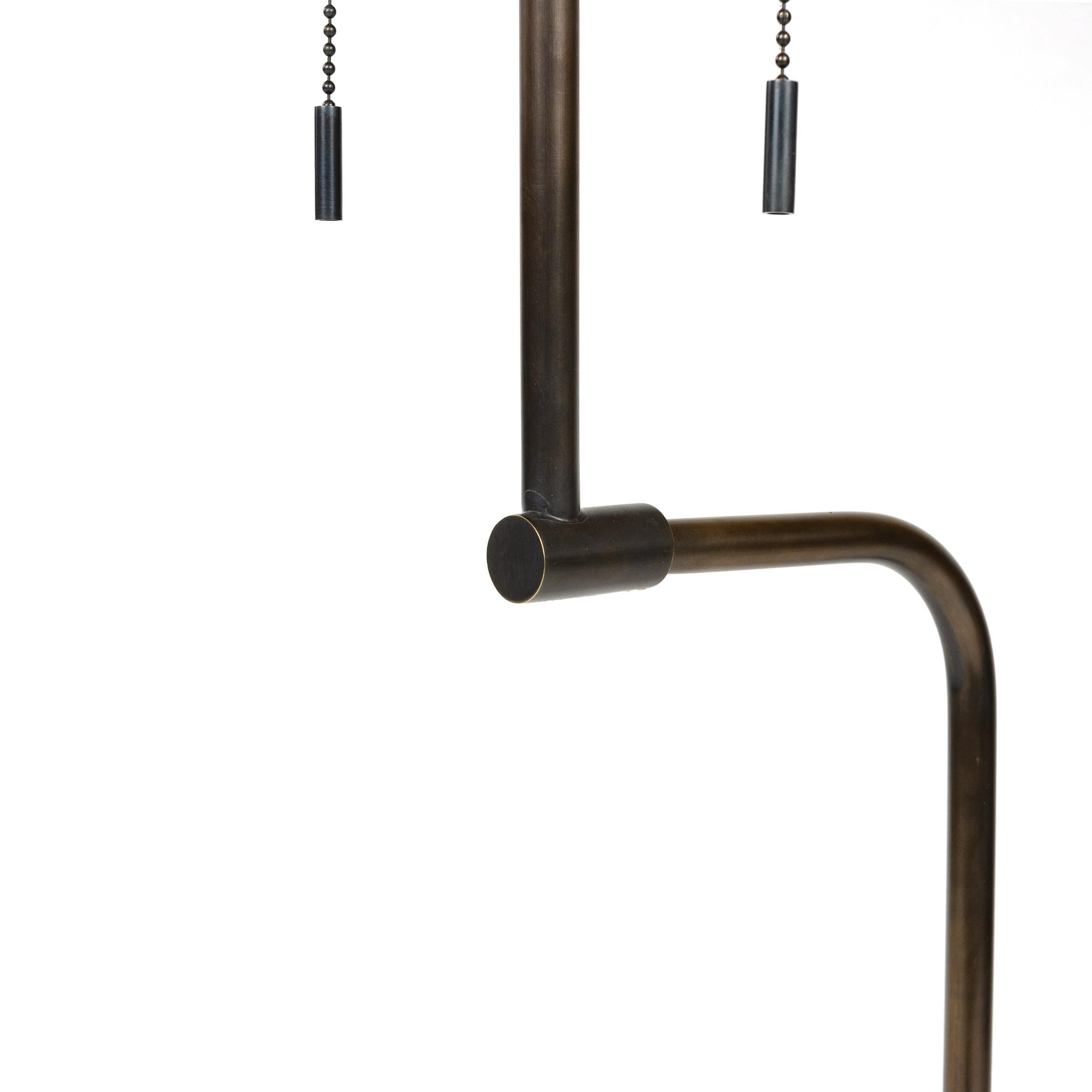 American WYETH Original Tall 'Rope' Table Lamp in Blackened Bronze For Sale