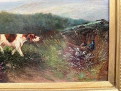 Antico inglese 'L'ultimo tiro' Cane con cacciatore in brughiera