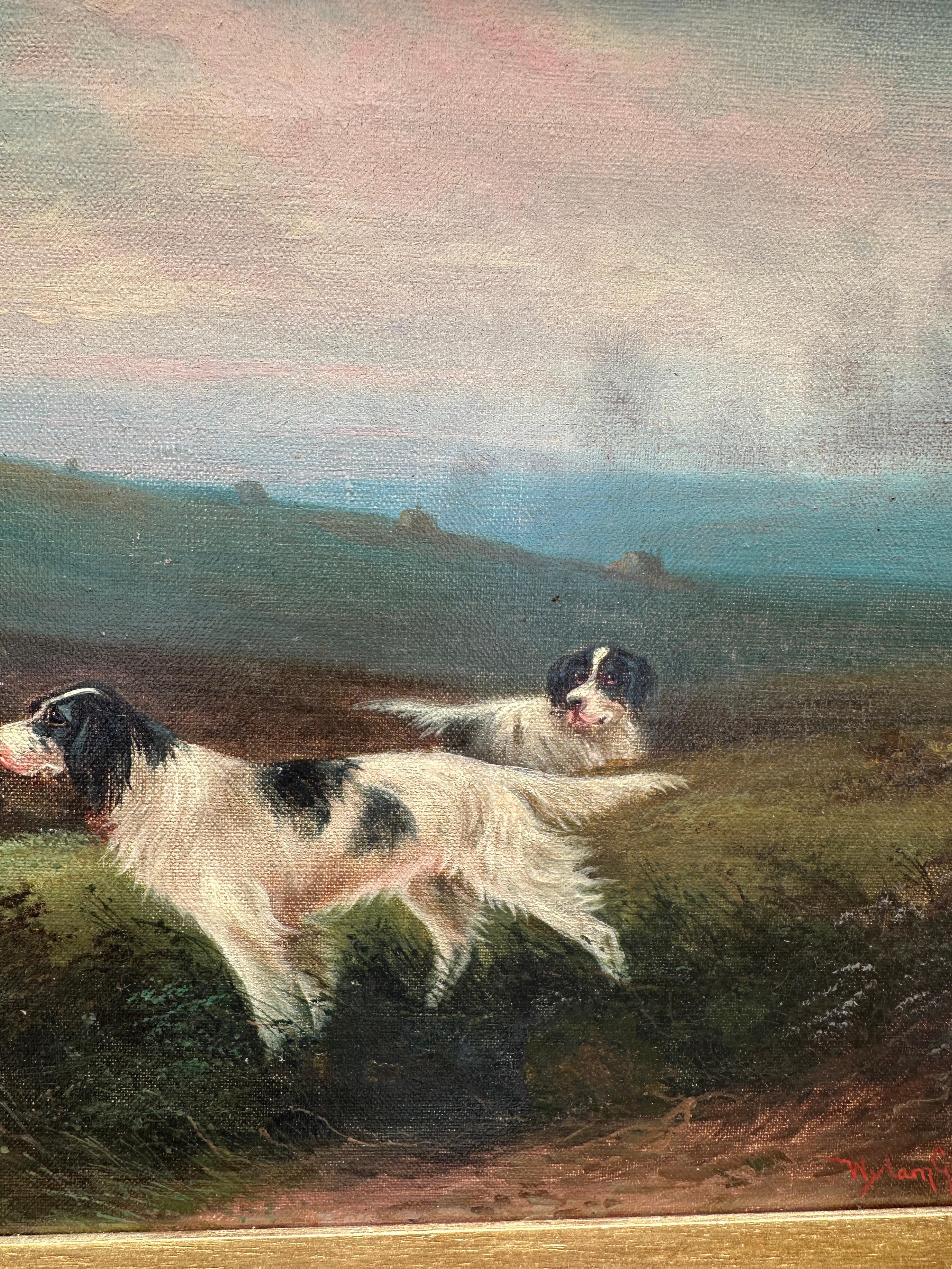 English Antique 'The last Shoot' Hund mit Jäger in Moorland im Angebot 2