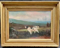 English Antique 'The last Shoot' Hund mit Jäger in Moorland