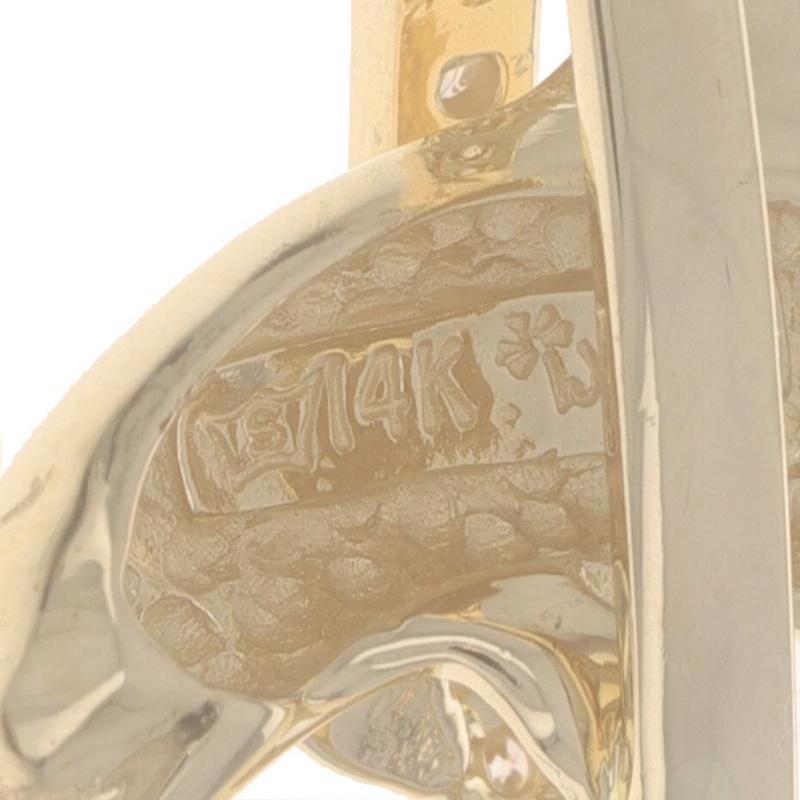 Women's or Men's Wyland Foundation Diamond Dolphin Pendant-Yellow Gold 14k Round Brilliant .33ctw For Sale