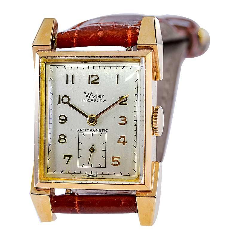 Wyler 14Kt. Solid Gold Art Deco Watch with Original Dial from 1940's 6