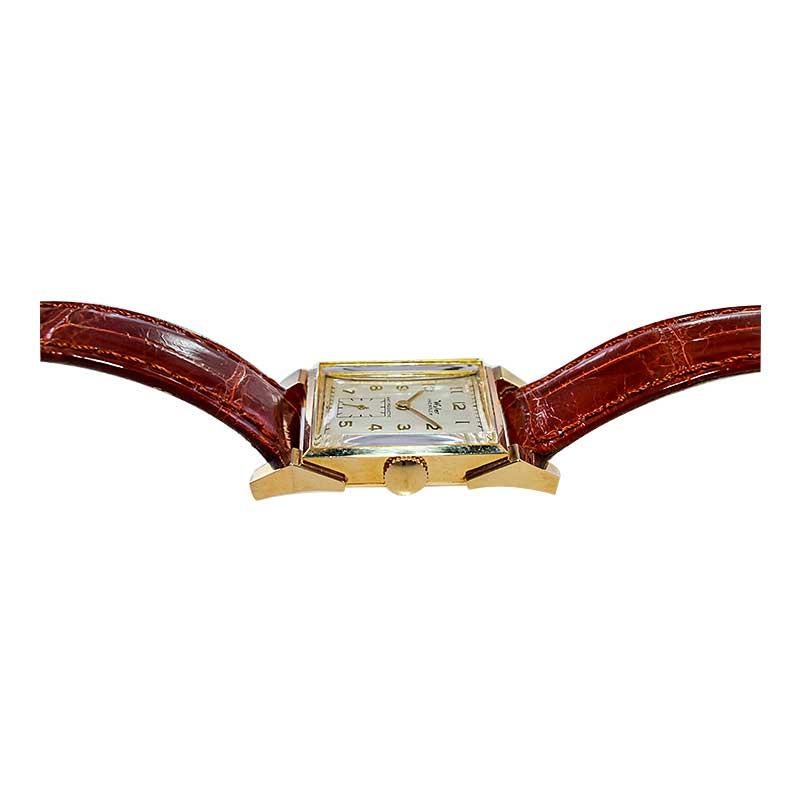 Wyler 14Kt. Solid Gold Art Deco Watch with Original Dial from 1940's 8