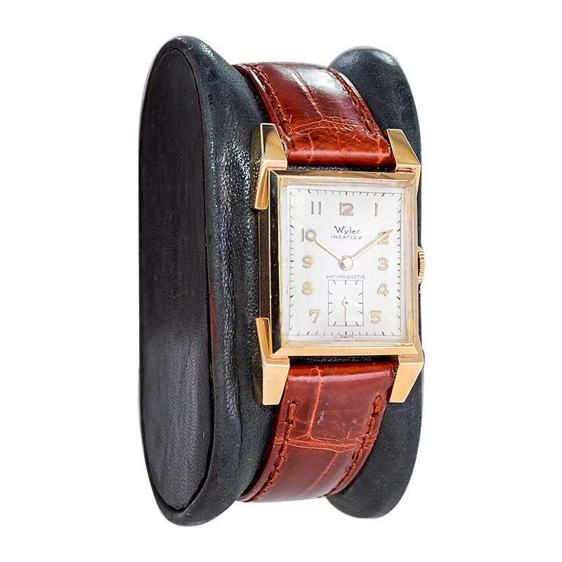 Wyler 14Kt. Solid Gold Art Deco Watch with Original Dial from 1940's 1