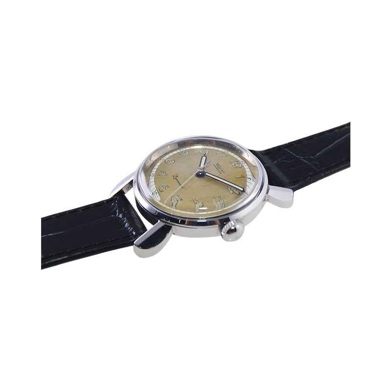 Wyler Stainless Steel Incaflex Automaic Watch with Original Two Tone Dial 1950's For Sale 2