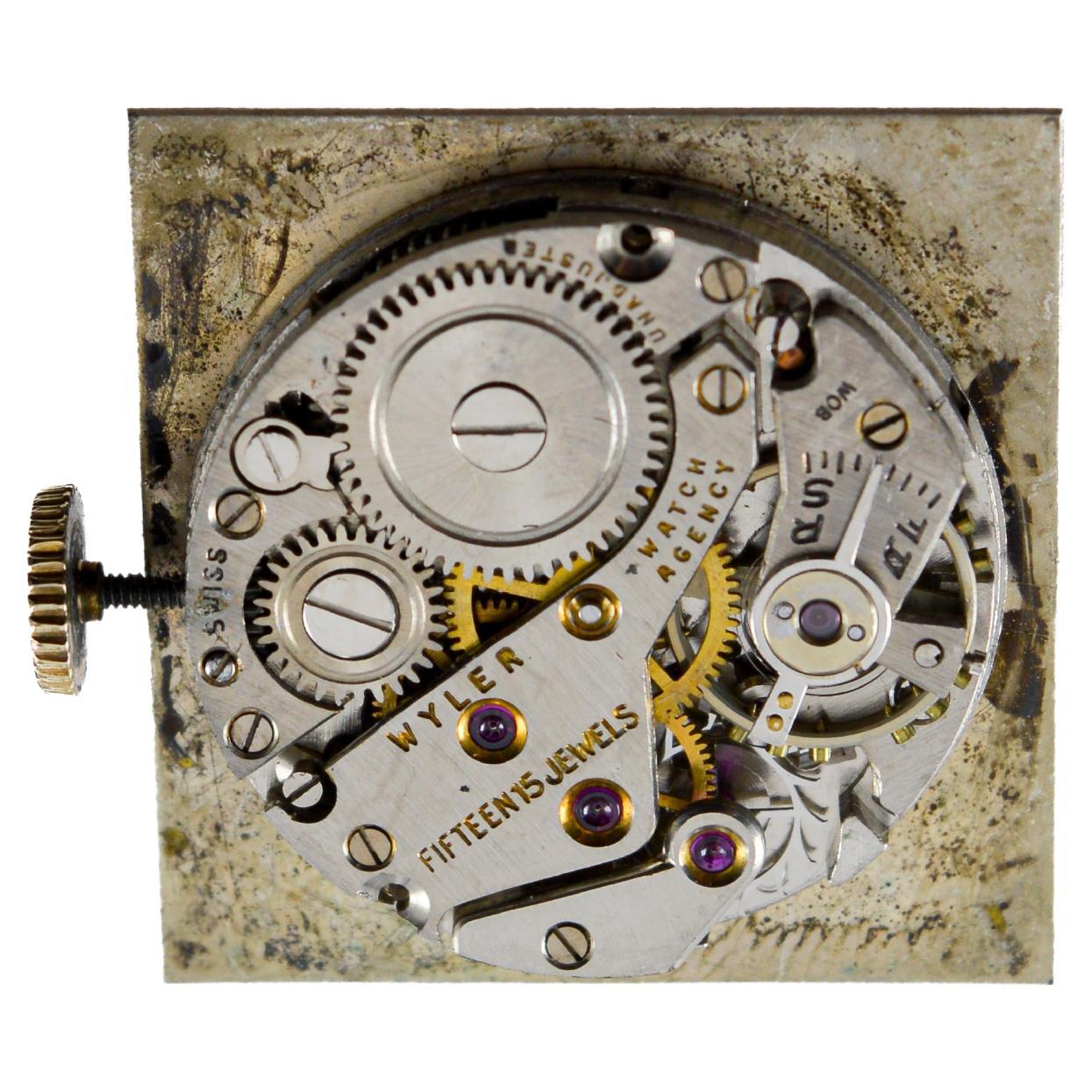 Wyler Yellow Gold Filled Art Deco Watch with Original Dial 1940's For Sale 10