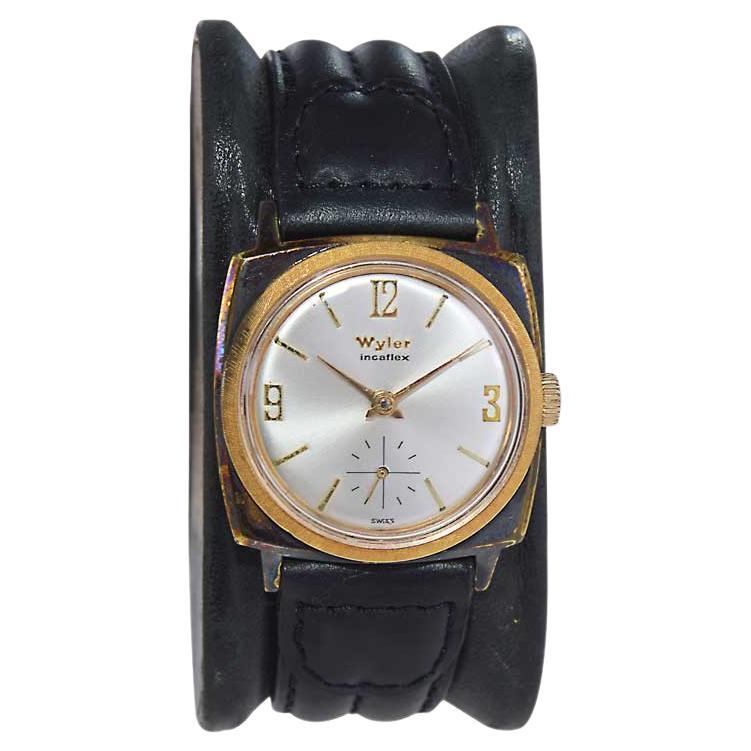 Wyler Yellow Gold Filled Watch with Original Dial circa 1960's New, Old Stock For Sale