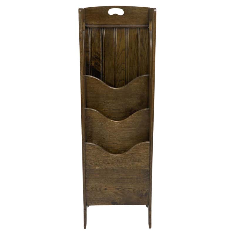 Oak Arts and Crafts Art Nouveau Magazine Rack or Book Rack by Aug ...