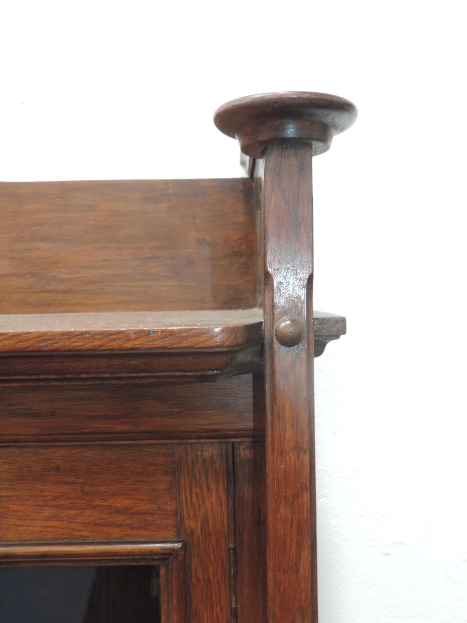 Hand-Crafted Wylie & Lochhead, Arts & Crafts Voysey Style Bookcase with Pewter & Ebony Inlays