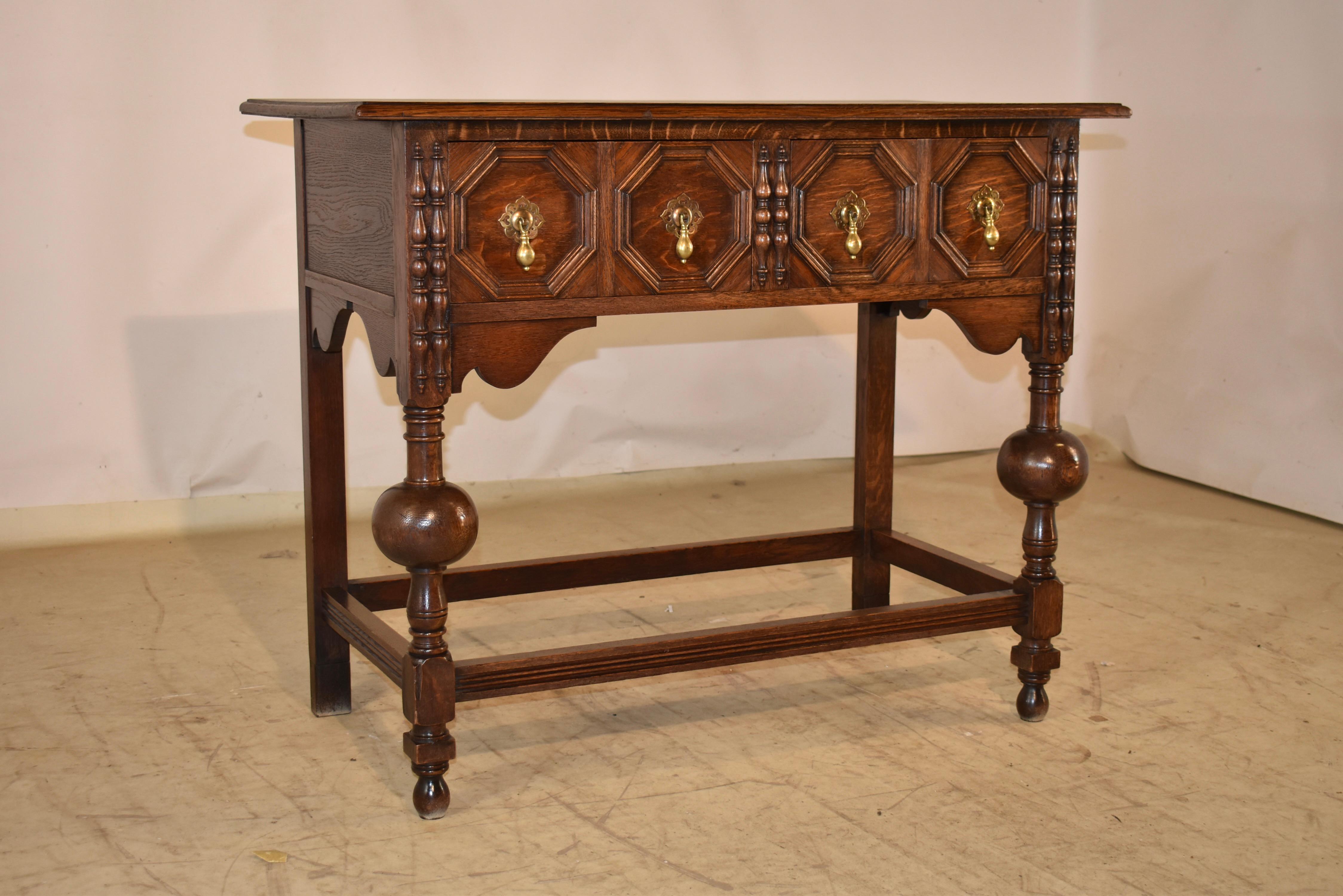 Edoardiano Wylie & Lochhead Server geometrico edoardiano in Oak in vendita