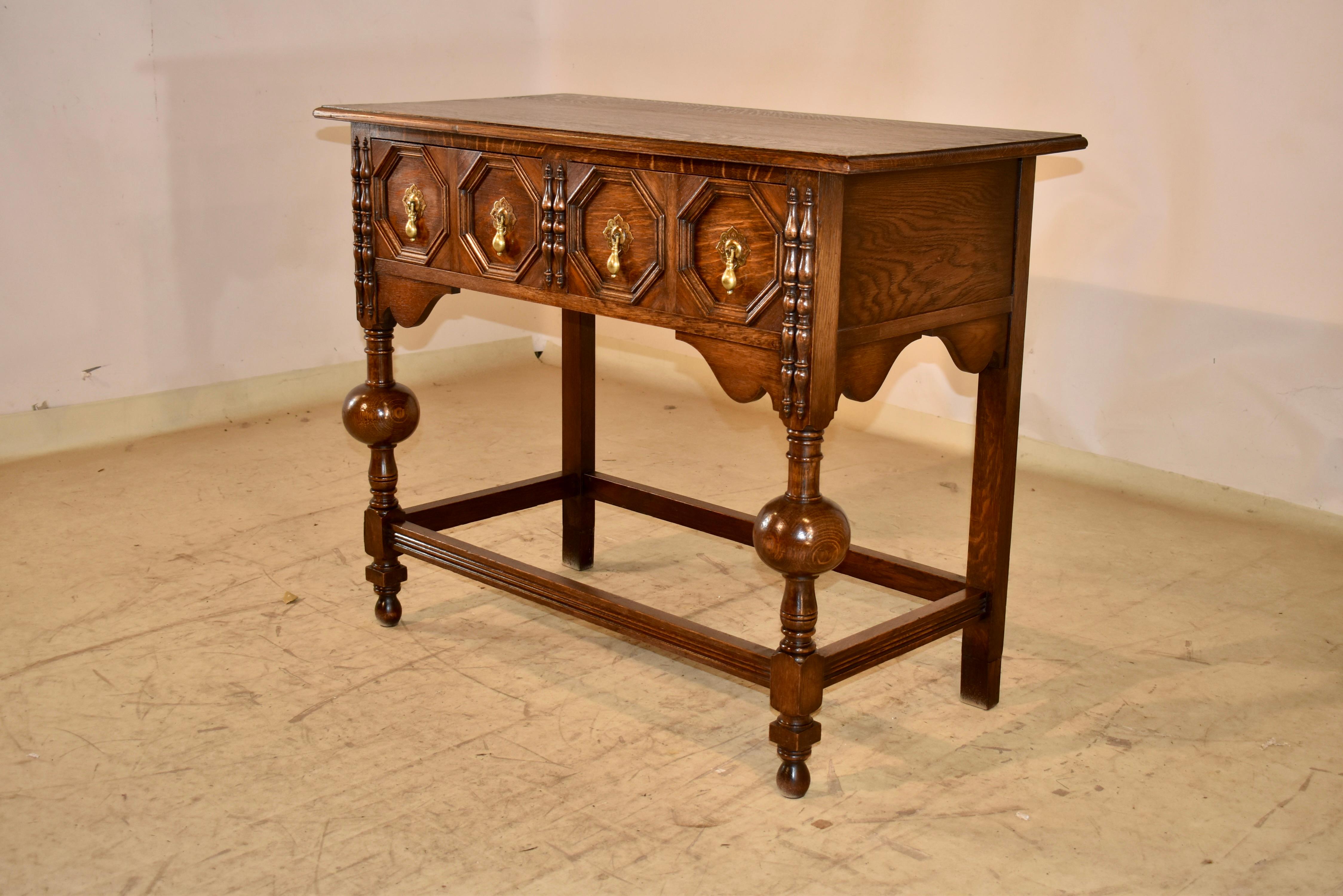 Quercia Wylie & Lochhead Server geometrico edoardiano in Oak in vendita