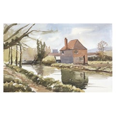 Wylye, Original britisches Aquarellgemälde