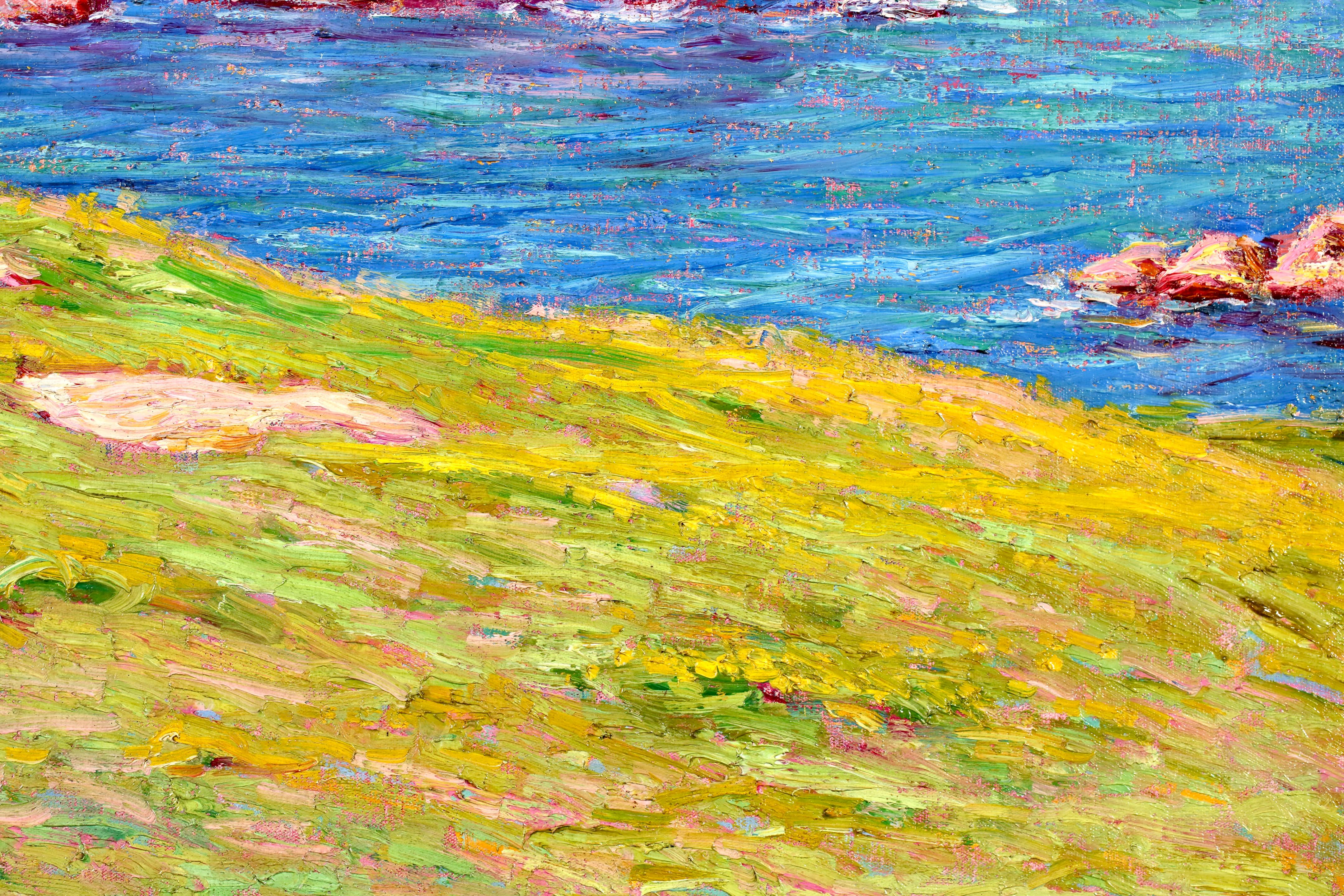 Rocks on the Coast - Post Impressionist Landscape Oil by Wynford Dewhurst For Sale 5