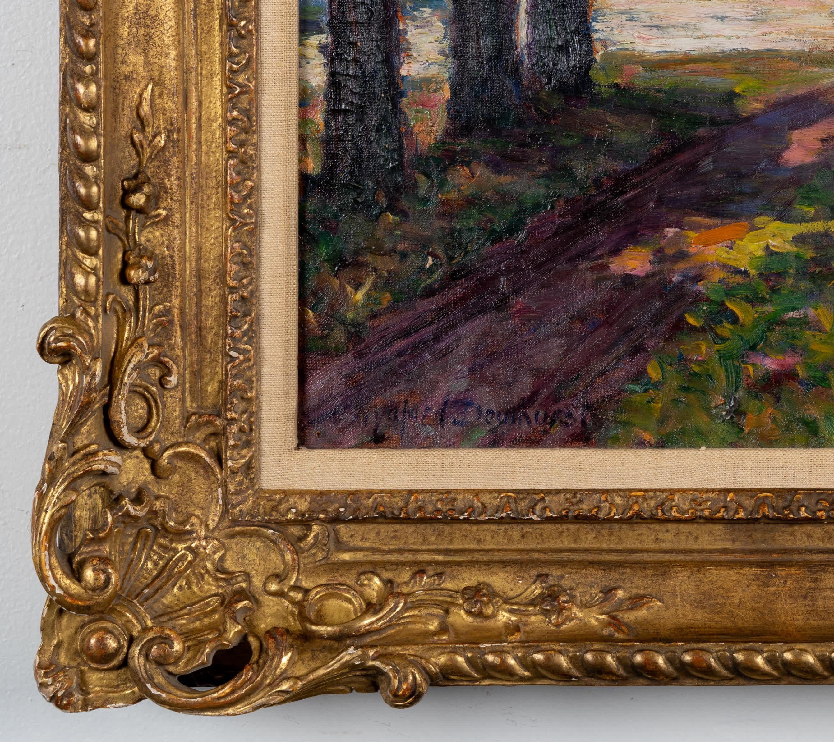 The Park, Versailles - Black Landscape Painting by Wynford Dewhurst