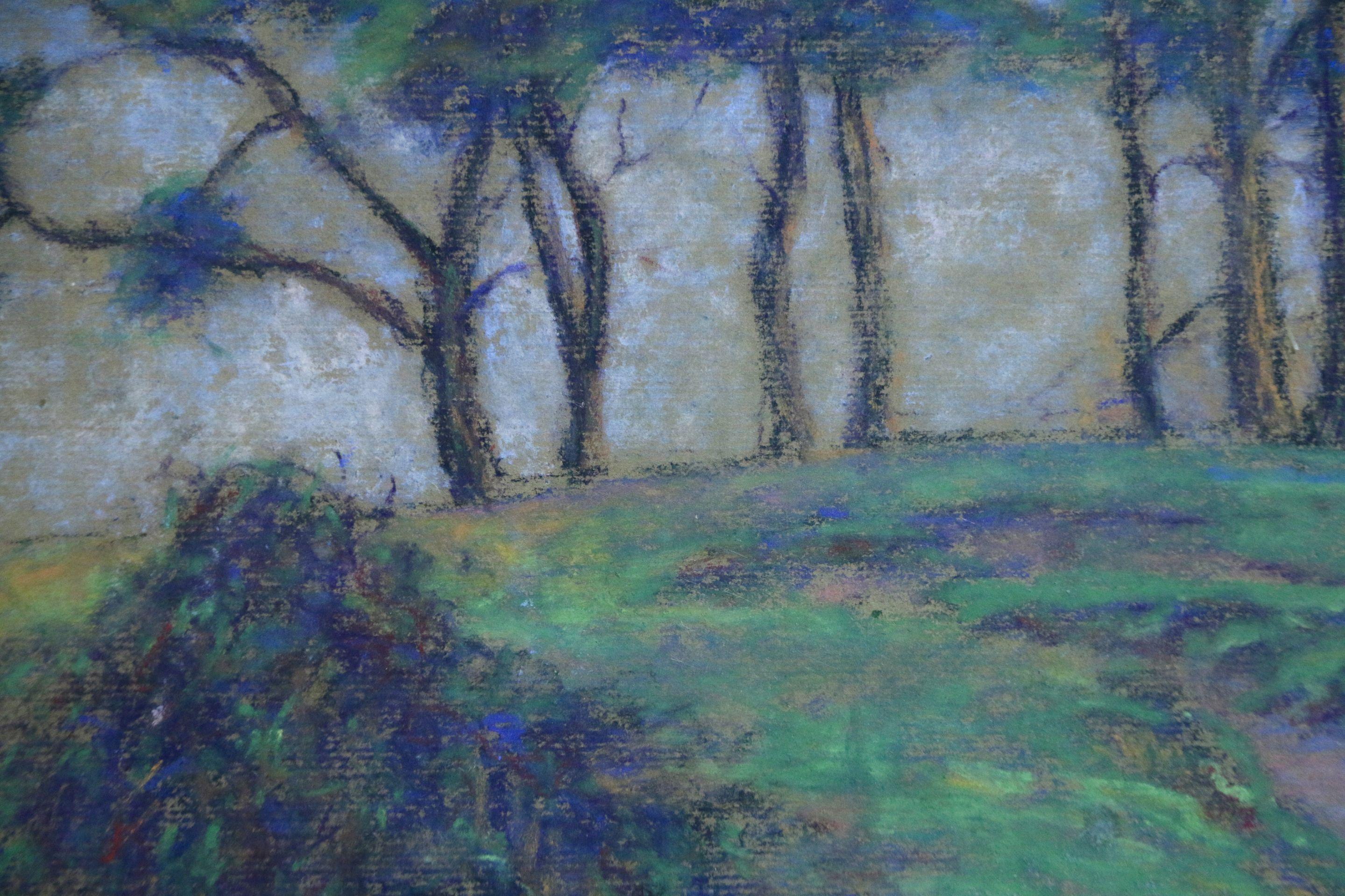 Trees - 20th Century French Impressionist Pastel Landscape by Wynford Dewhurst 3