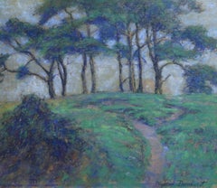 Trees - 20th Century French Impressionist Pastel Landscape by Wynford Dewhurst