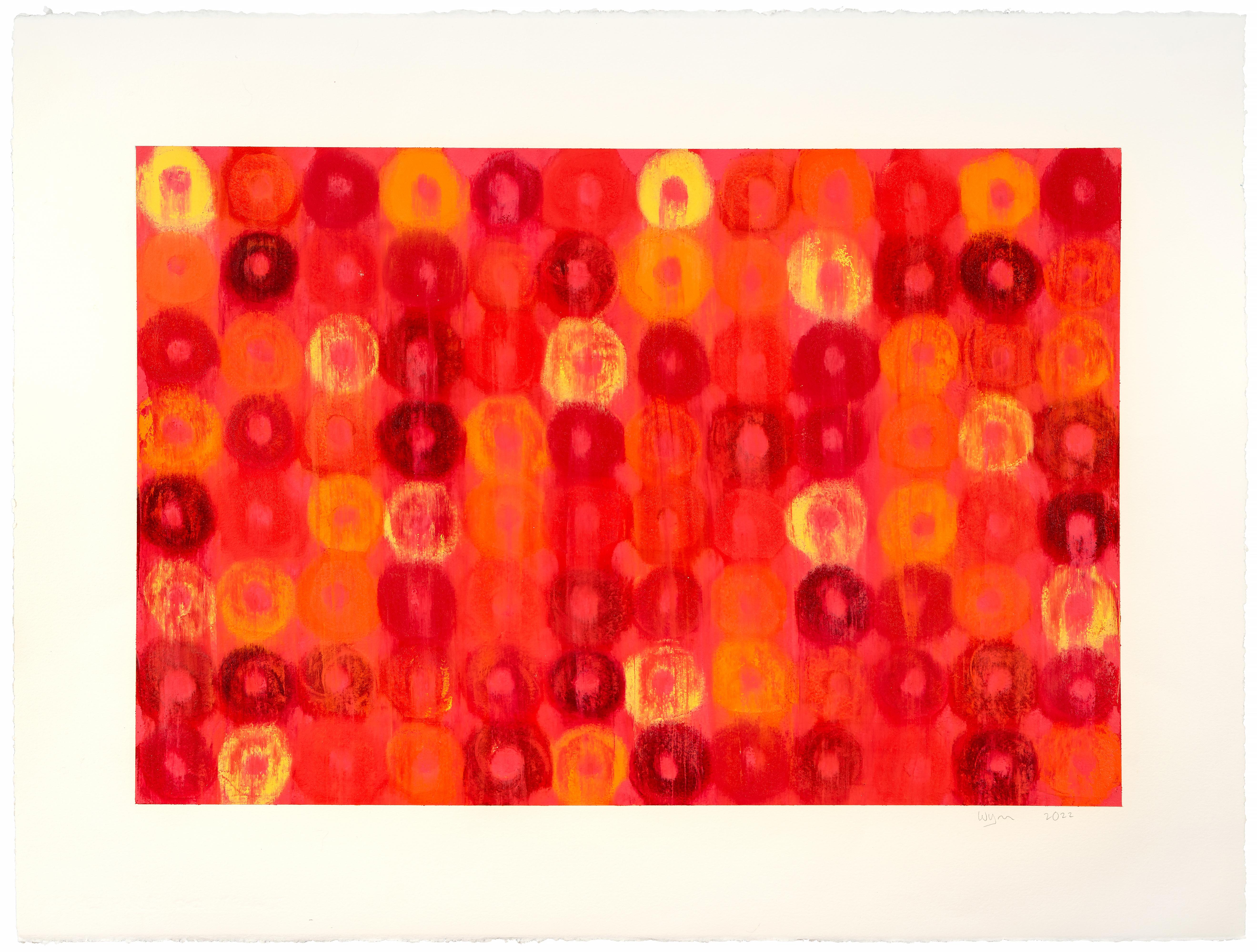 Abstract Painting di Wynn Gay - Senza titolo (Looping giallo-rosso)