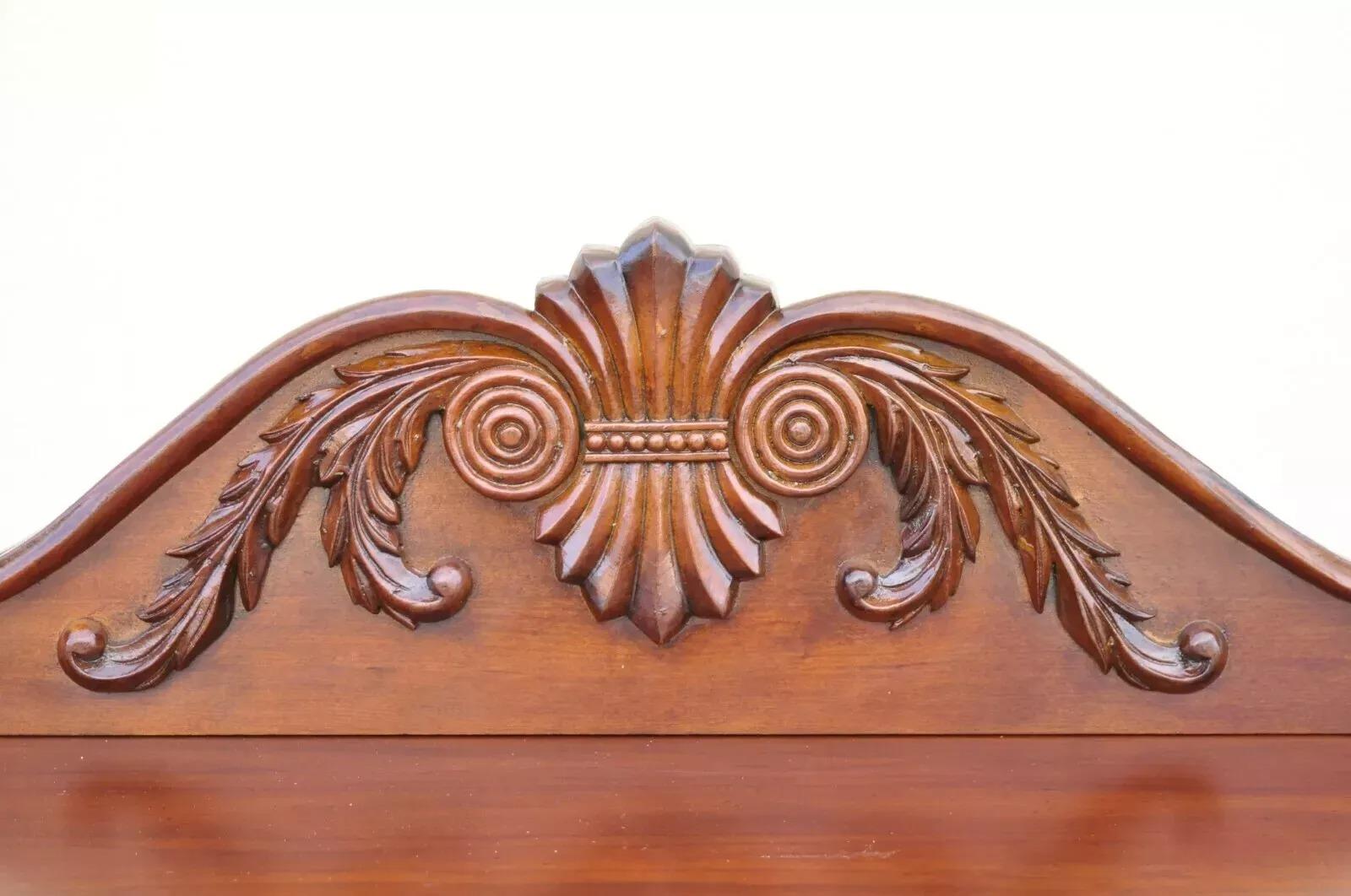 Unknown Wynwood Flex Steel Empire Carved Cherry Wood Glass Display Curio China Cabinet For Sale
