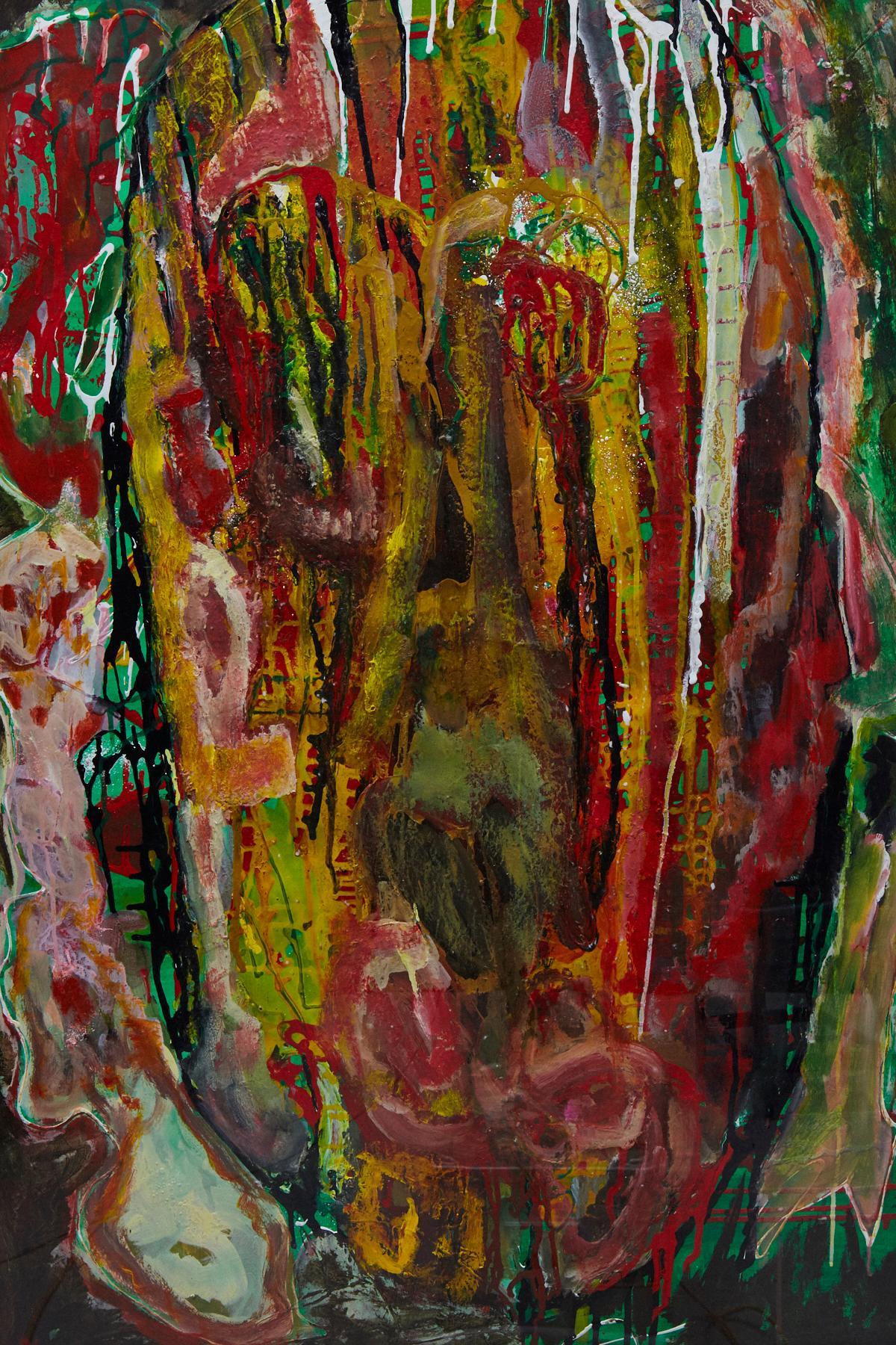 Life Does Not Care Whether You Like It Or Not - Abstract Expressionist Painting by Wyona Diskin