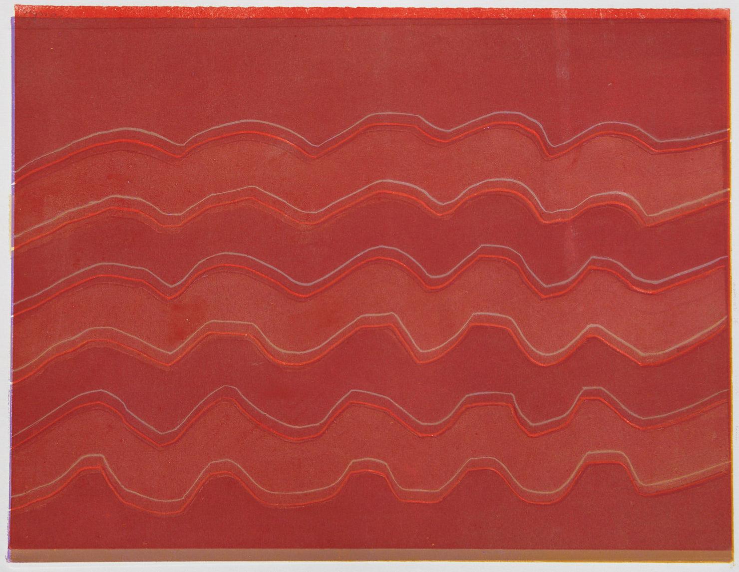 Wyona Diskin Abstract Print - Red Waves