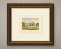 Wytham Abbey, Berkshire, Antique Morris Woodblock Print, circa 1870