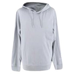 x Adidas blue-grey cotton jersey hoodie