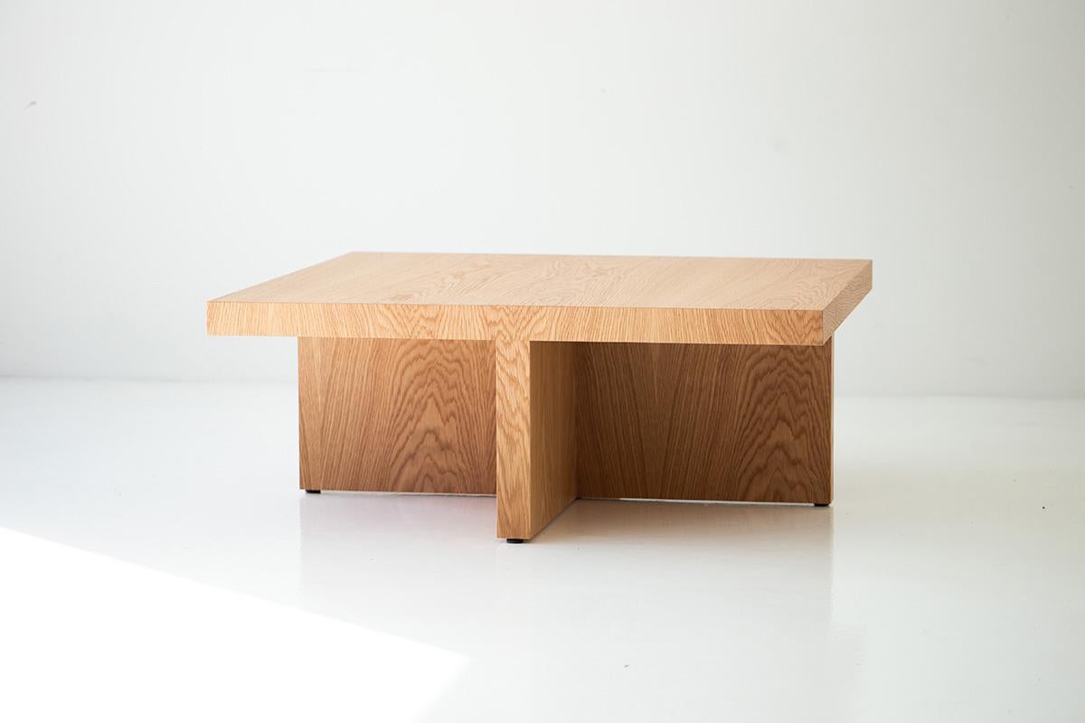 X Base Coffee Table in White Oak For Sale 1