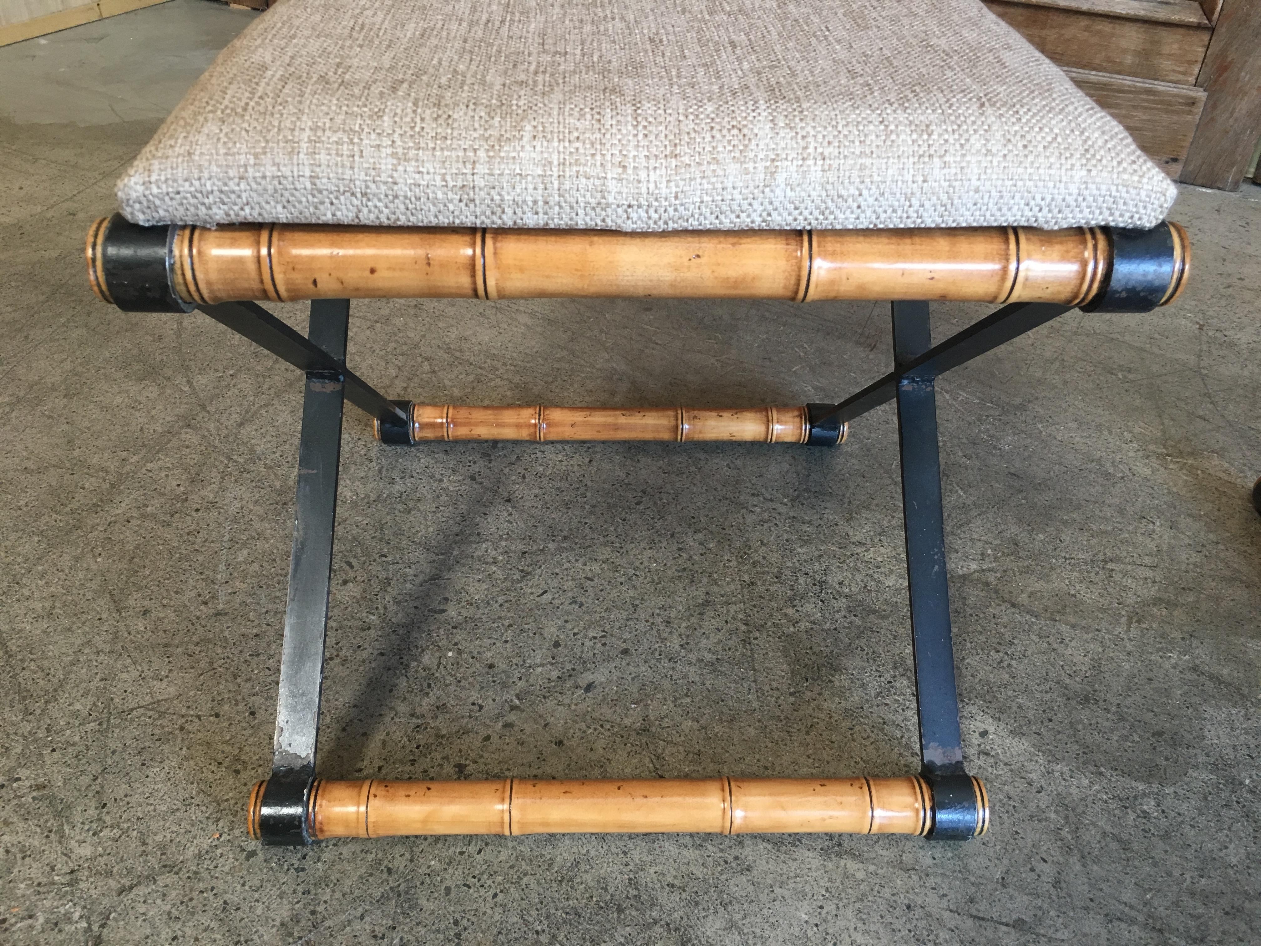 x Base Iron and Faux Bamboo Stools 4