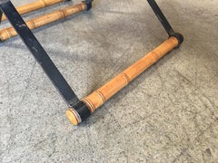 x Base Iron and Faux Bamboo Stools