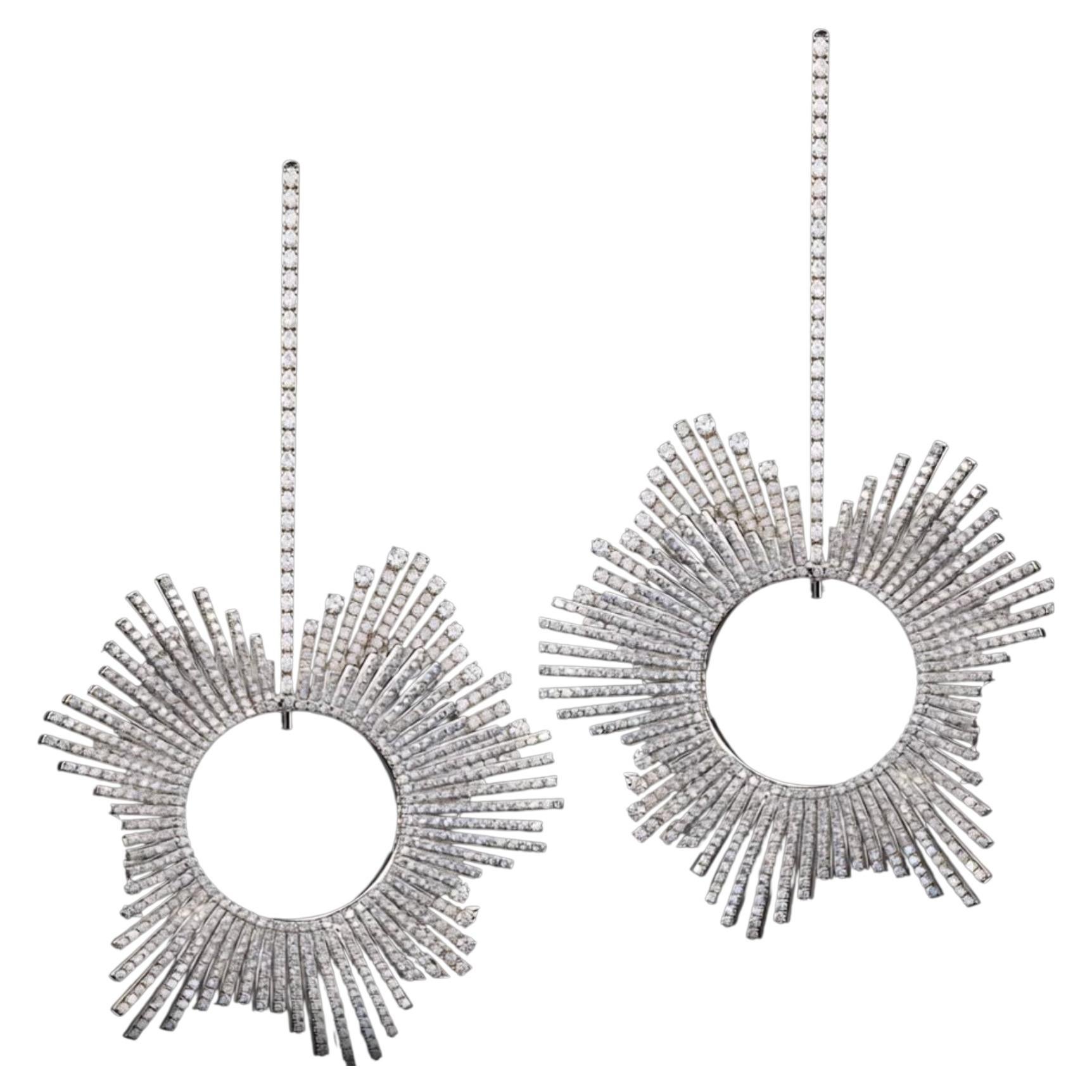 Boucles d'oreilles « Big Bang » en or 18 carats avec diamants d'AtelierX, double rangée