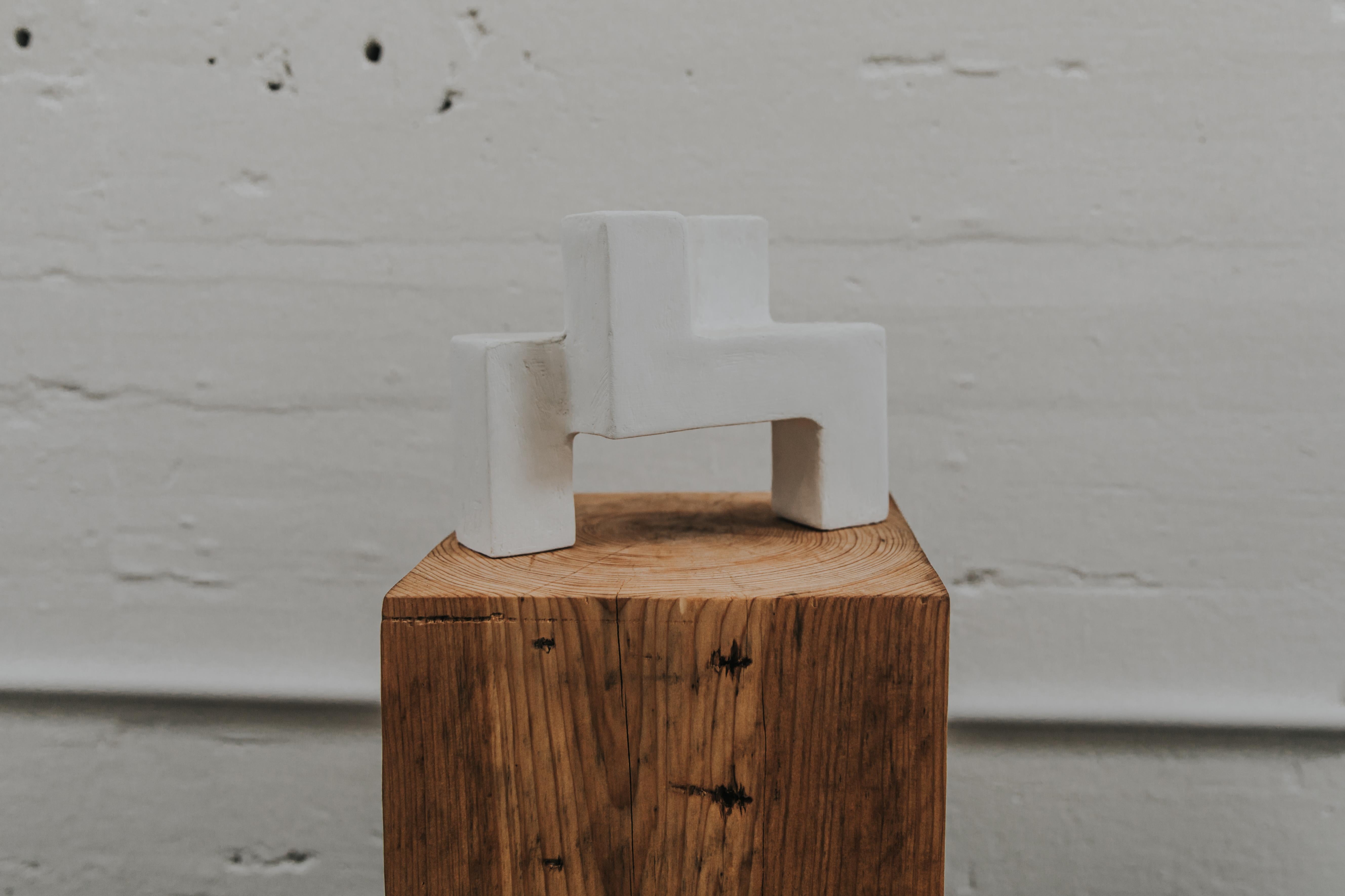 Post-Modern X Candle Holder in Gypsum & Fiberglass by Brent Warr Studios For Sale