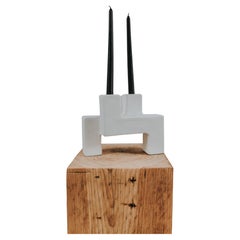 X Candle Holder in Gypsum & Fiberglass by Brent Warr Studios