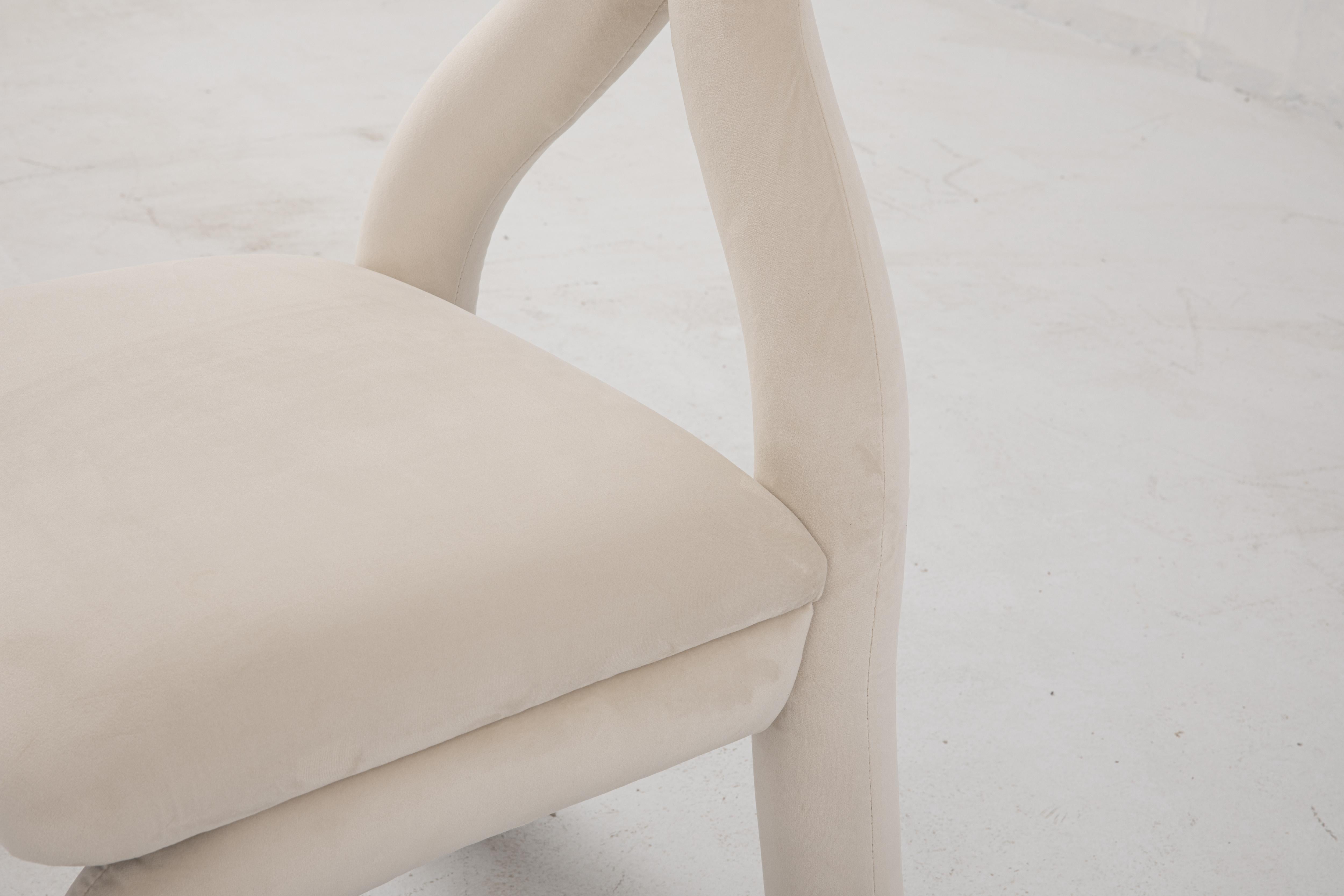 Sedia X, Sedia da pranzo in velluto grafico in vendita 2