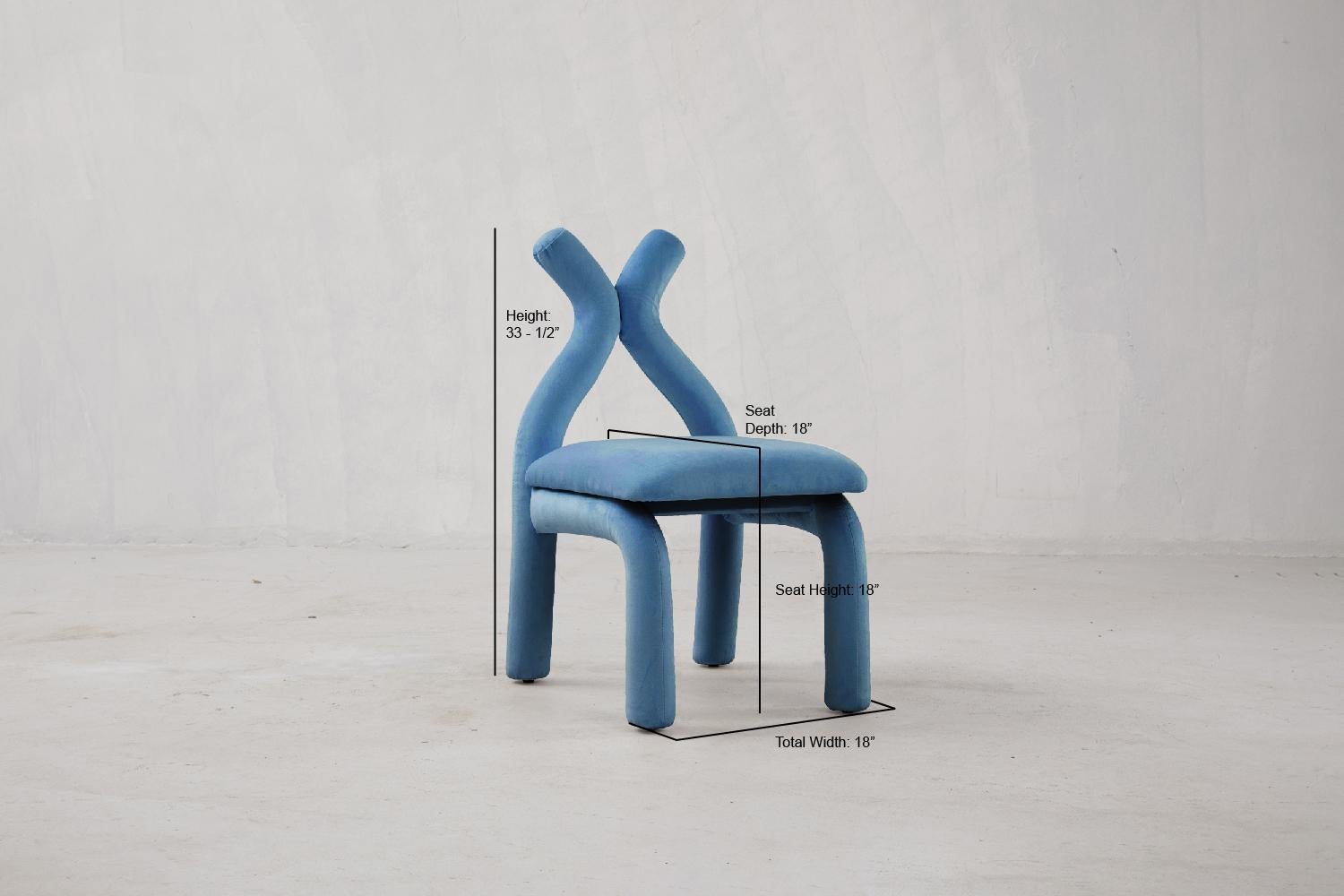 X Chair, Minimalist Cream Velvet Dining Chair For Sale 4
