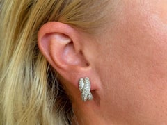 X Clip Diamond Pave Earrings 18K White Gold