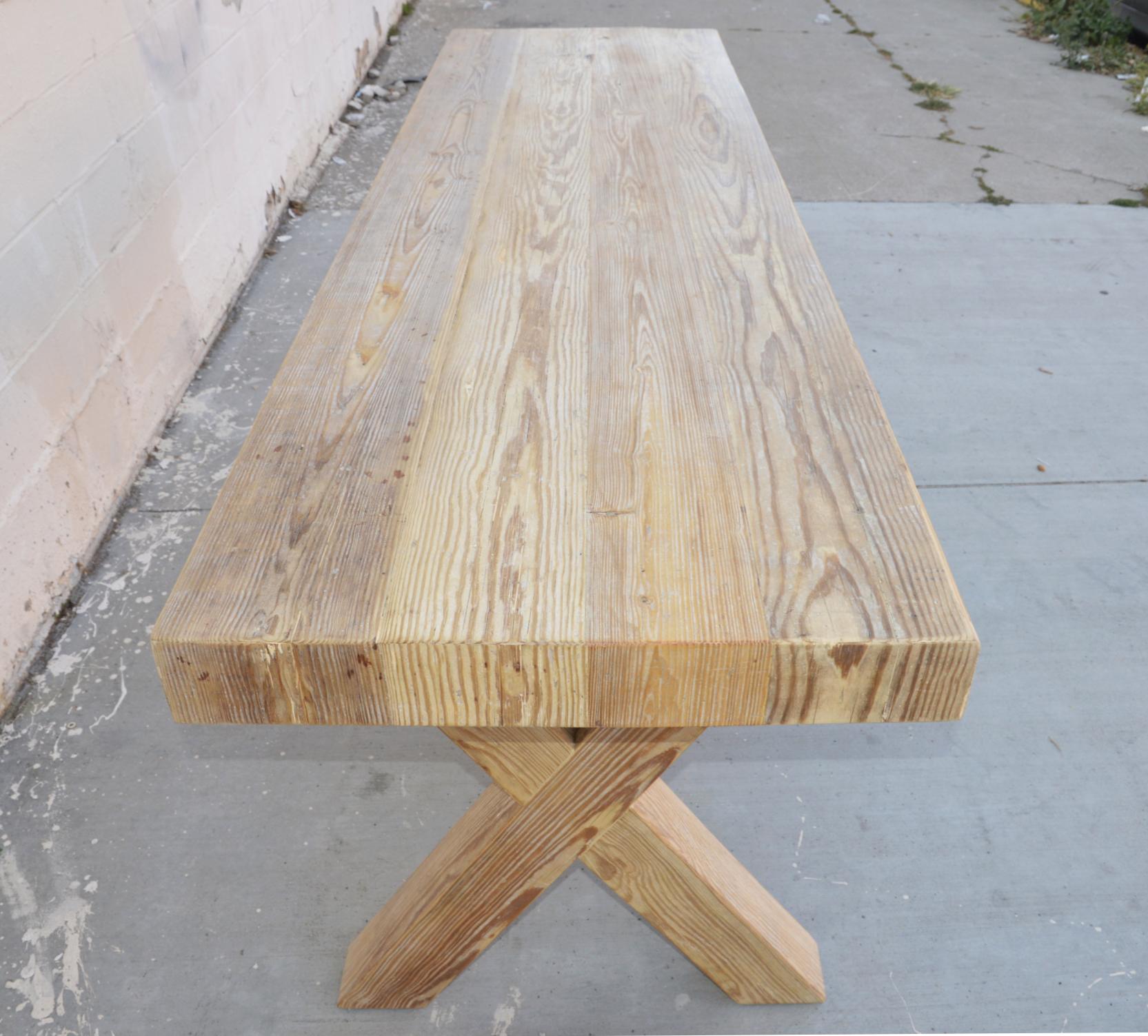 X Console Table Made from Reclaimed Pine, Custom Made by Petersen Antiques In New Condition For Sale In Los Angeles, CA