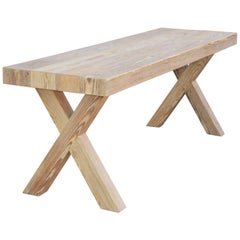 Table console X en pin récupéré:: fabriquée sur mesure par Petersen Antiques
