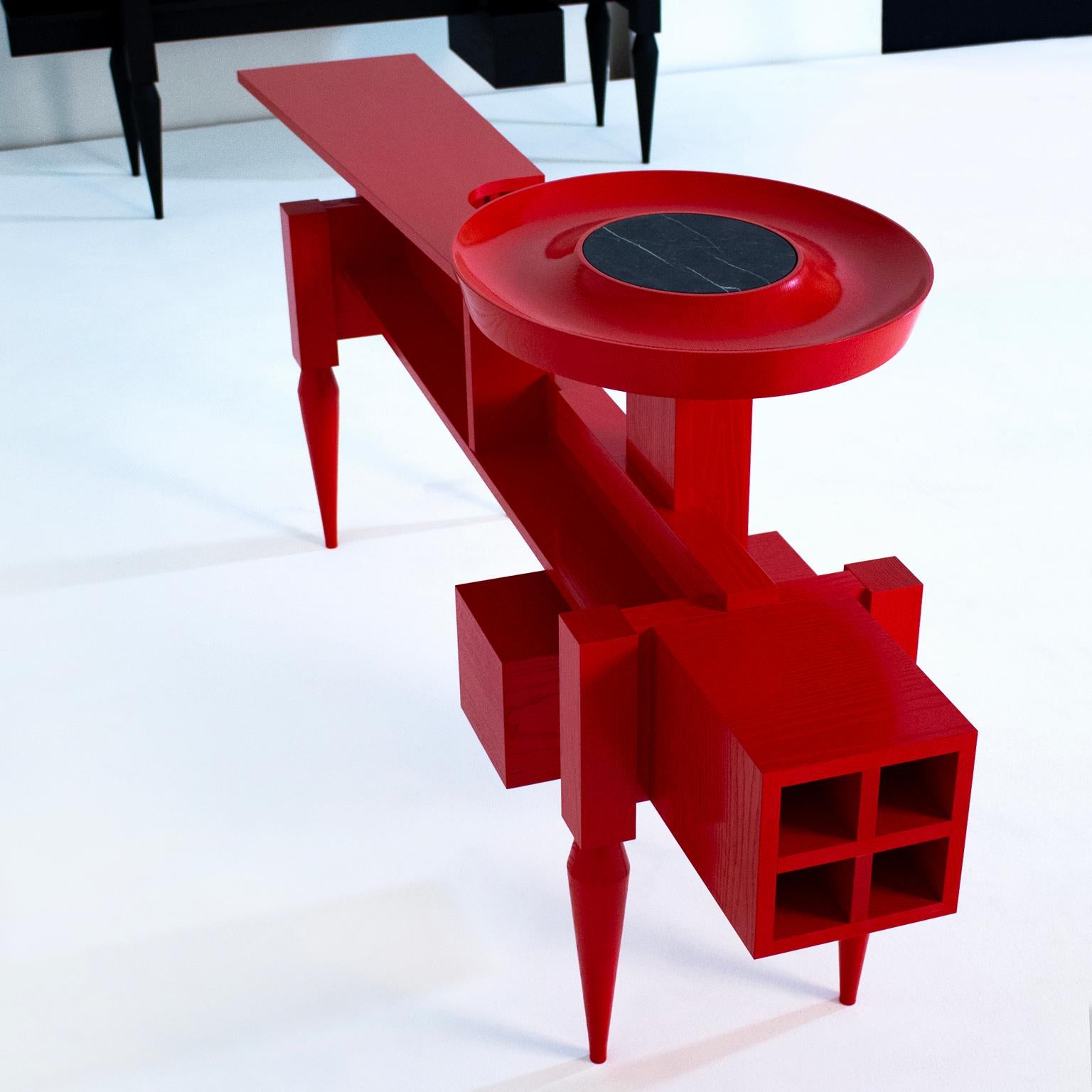 Zeitgenössisches rotes Sideboard  oder Konsole „ „X““ von Studio1+11 , 21. Jahrhundert, Deutschland (Lackiert) im Angebot