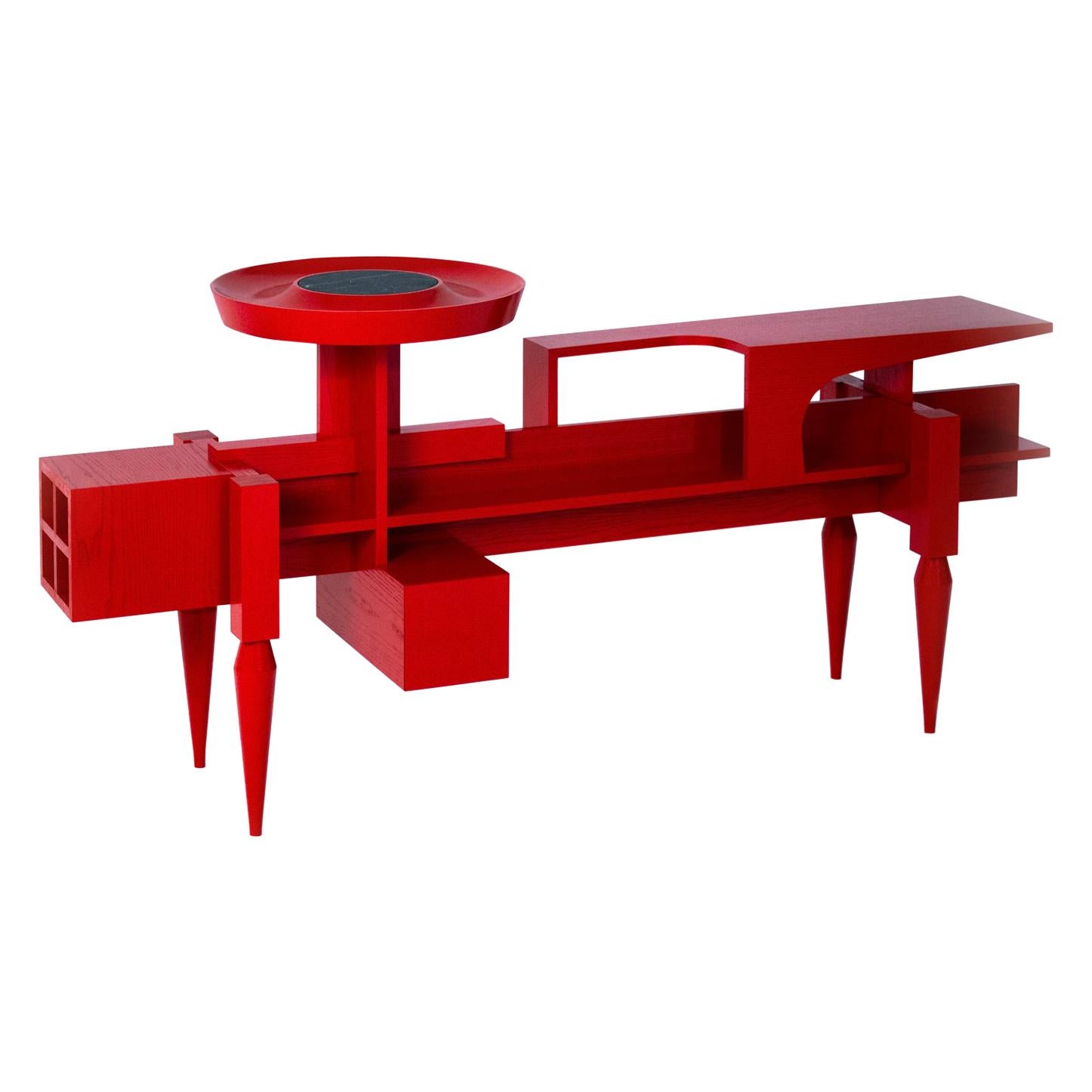 Contemporary red Sideboard  or Console "X" by Studio1+11 , 21st Century, Germany