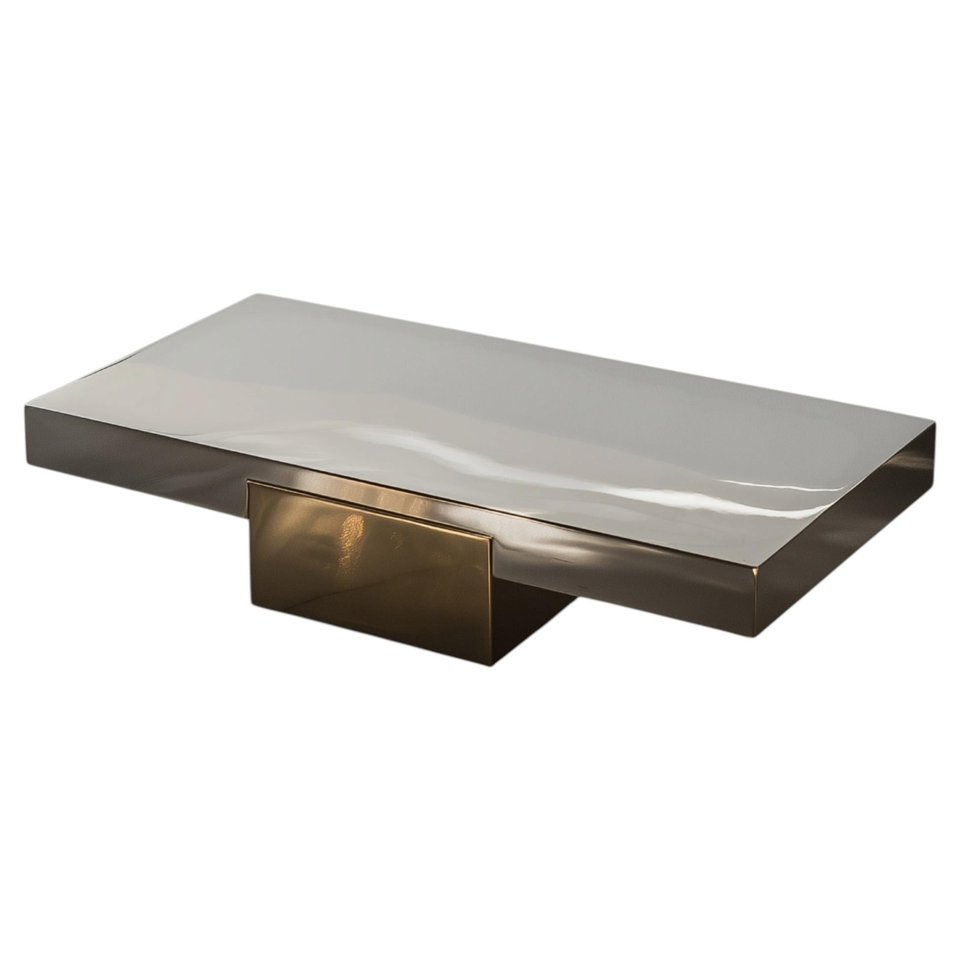X-CT, Coffee Table in Stainless Steel and Brass, Modern Design For Sale