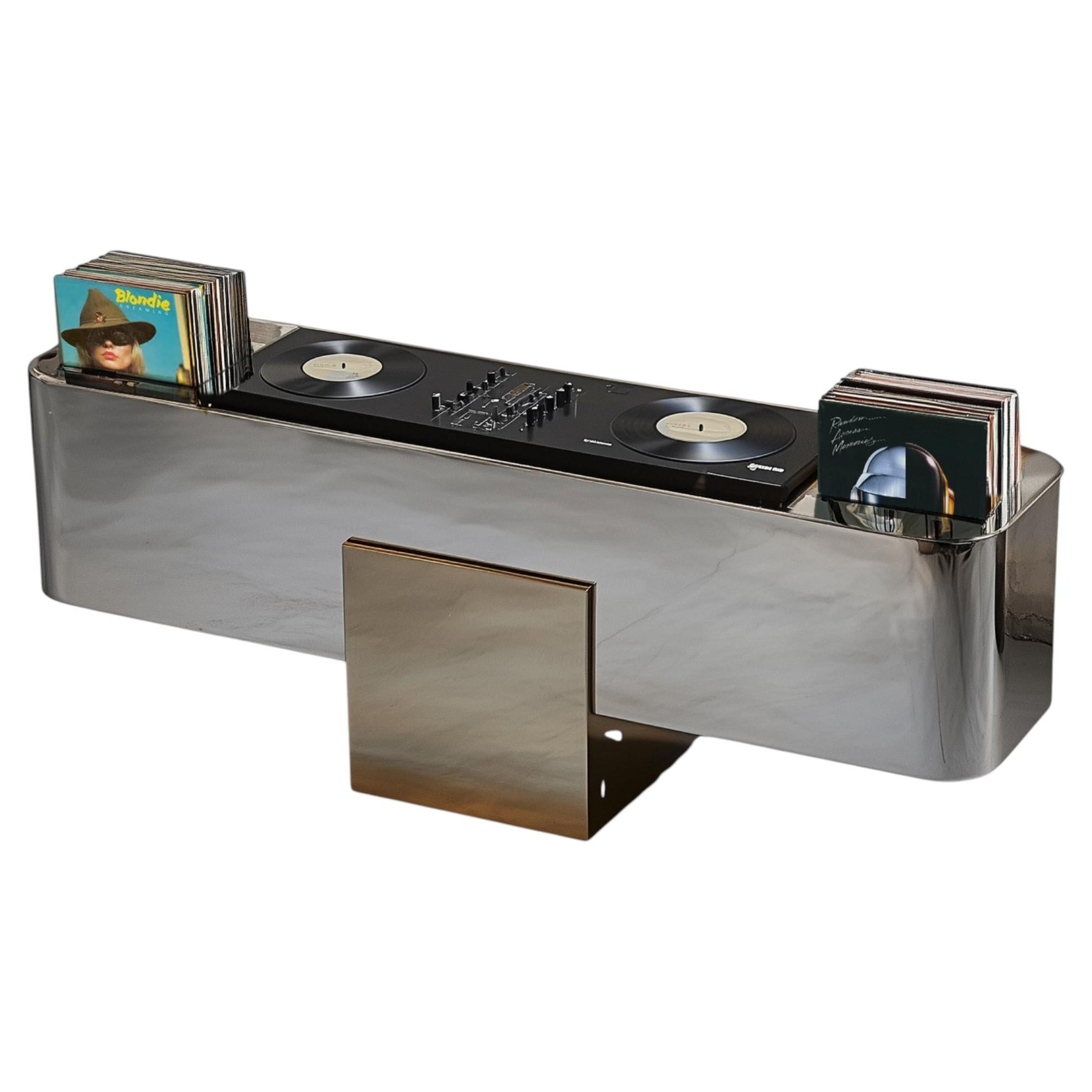 X-DECK, Stainless Steel and Solid Brass Contemporary DJ Console