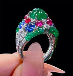 X Emerald Fruity Cocktail Ring