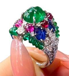 X Emerald Fruity Cocktail Ring