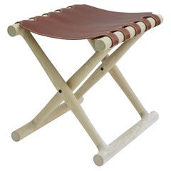 X folding stool with sling leather seat by Val Khvan