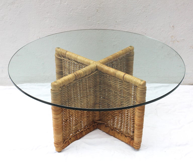X Form Wicker Coffee Table With Glass Top At 1stdibs - Round Wicker Coffee Table Glass Top X Form Wicker Coffee Table With Glass Top At 1stdibs - Round Wicker Coffee Table Glass Top