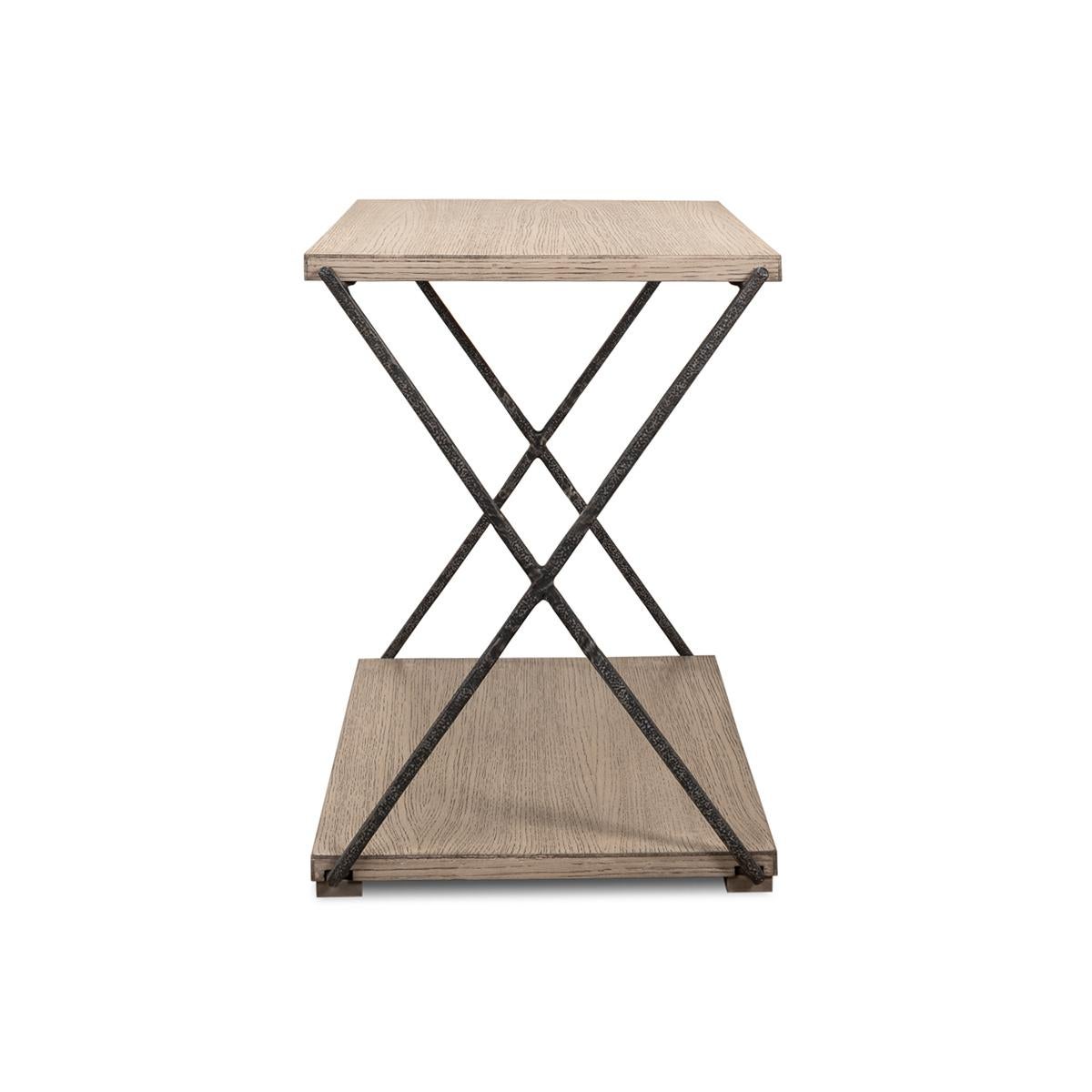 X Frame Industrial Side Table For Sale 5